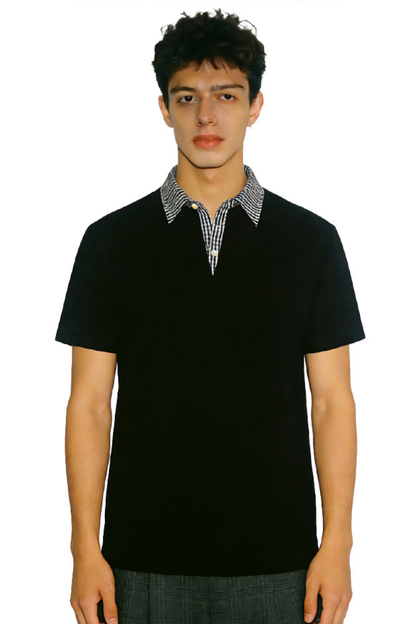 Men's Summer Old Money Plaid Wrinkle-Free Set-in Polo