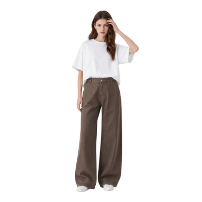 Women's High Waist Non-Stretch Wide Leg Jeans