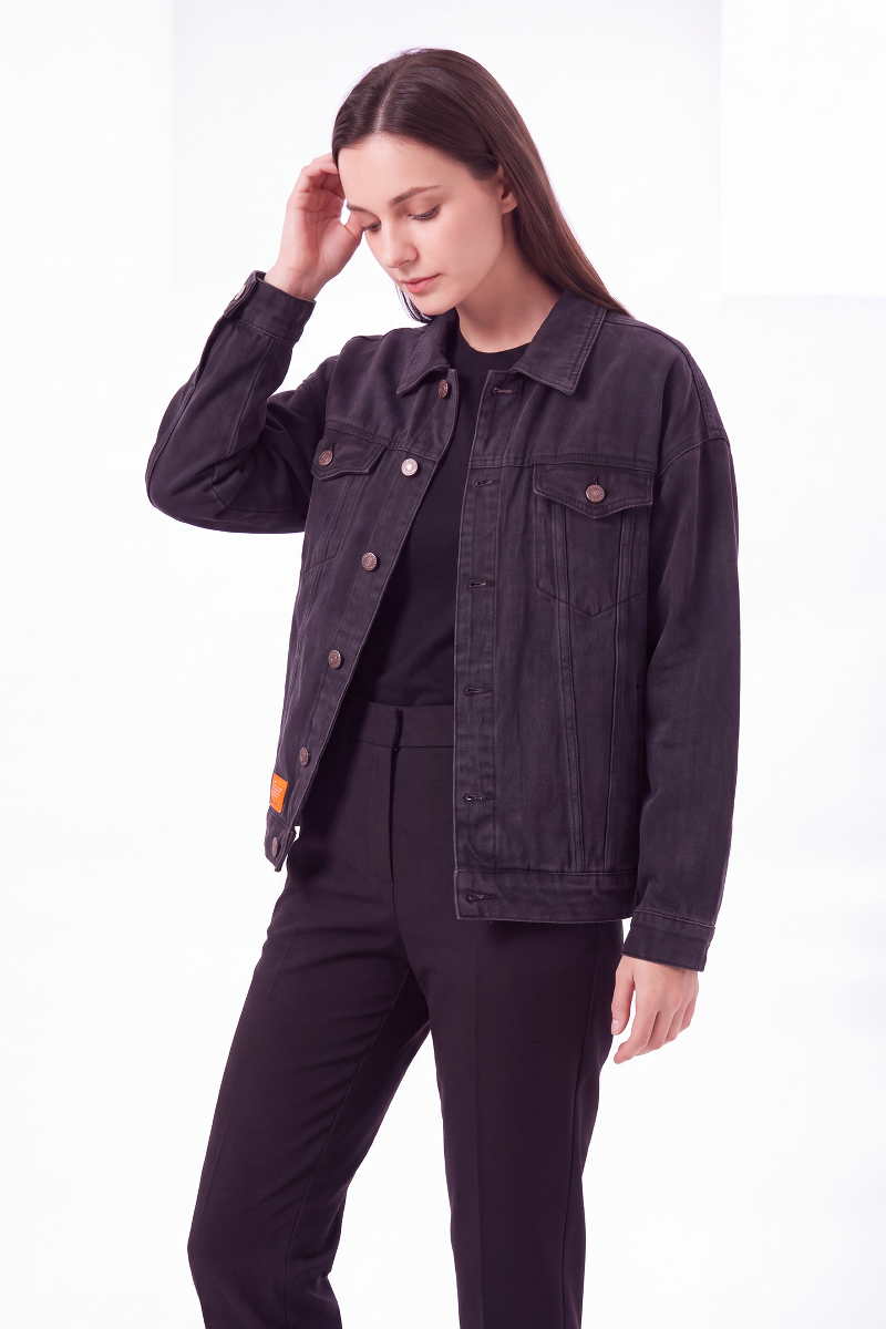 Women's Letter Embroidery  Relaxed Denim Jacket