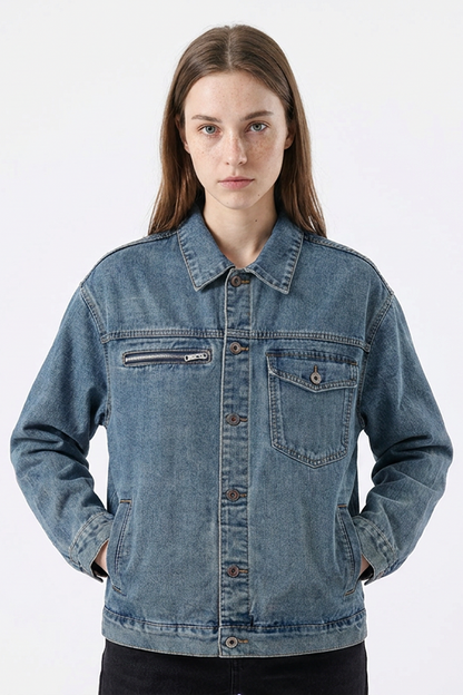 Women's Retro Wash Oversized Denim Jacket