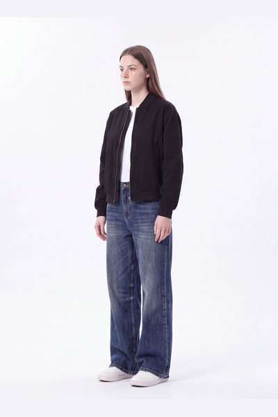 Women's 100% Cotton High Waist Relaxed-Fit Wide Leg Jeans