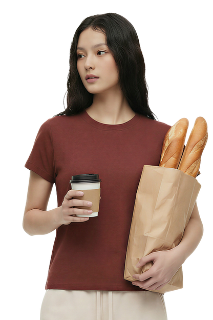 Women's Cotton Athletic Solid Minimalist T-shirt
