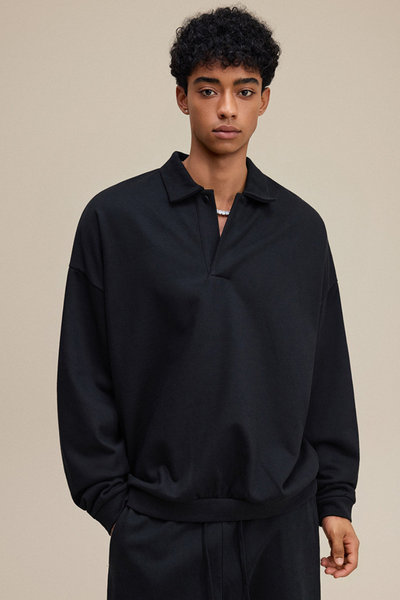 Men's Heavyweight Fleece Lapel Sweatshirt