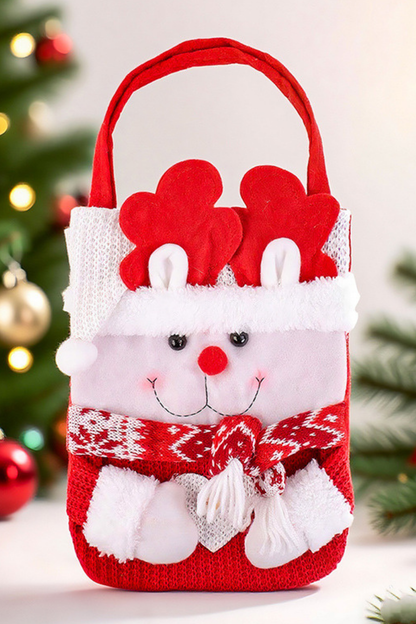 Christmas Snowman Red Scarf Candy Gift HandBag
