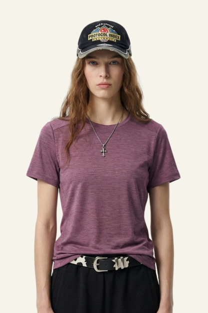 Women's Streetwear Slim Quick-Dry Solid T-shirt
