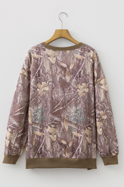 Women's Fall Abstract Print Crewneck Long Sleeve Sweatshirt