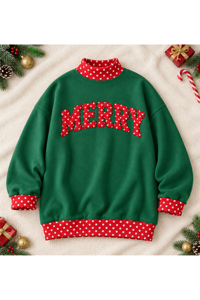 Women's Fall Christmas Oversize Letter Print Sweatshirt
