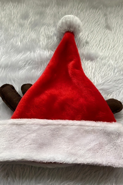 Unisex Christmas Plush Reindeer Antler Leaf Hat