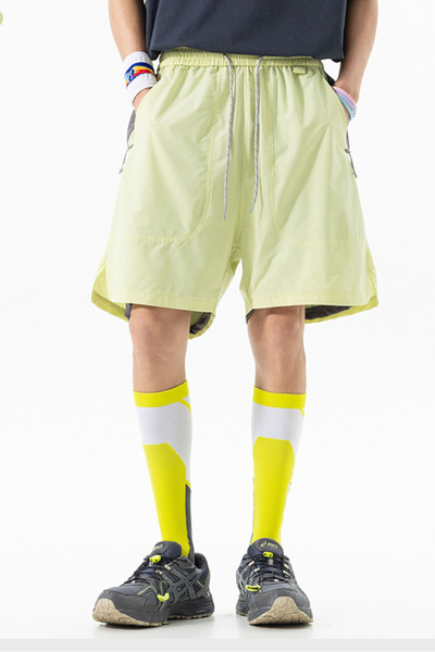 Men's Summer Loose Straight Colorblock Waterproof 5" Shorts
