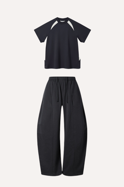 Men's Summer Outdoor Quick Dry Colorblock Cooling Tee set