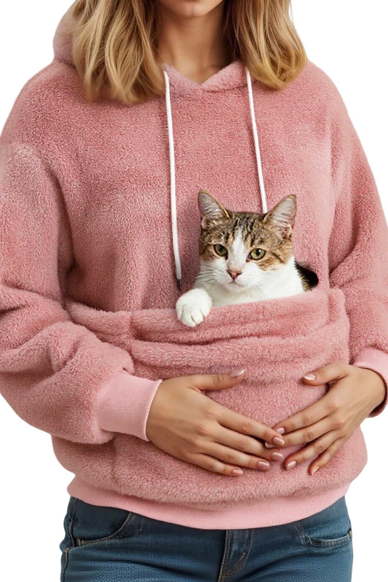 Women Fall Clothing Warm Double-Sided Fleece Pet Hoodie
