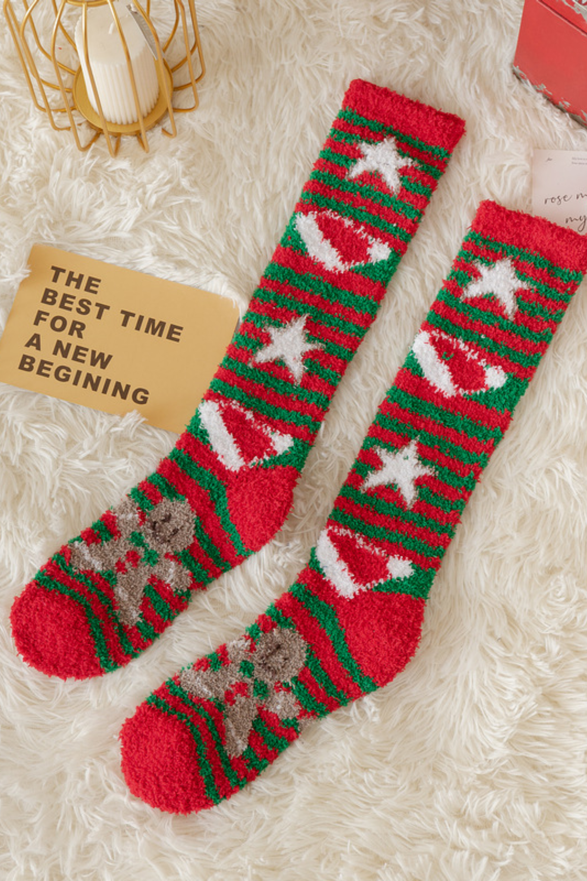 Women's Christmas Red Cute Cartoon Gift Long Socks