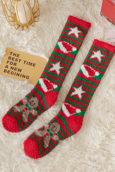Women's Christmas Red Cute Cartoon Gift Long Socks