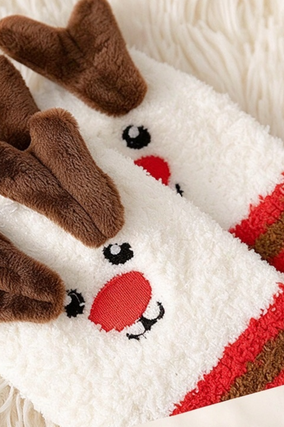 Women's Christmas Non Shedding Coral Fleece Elk Socks