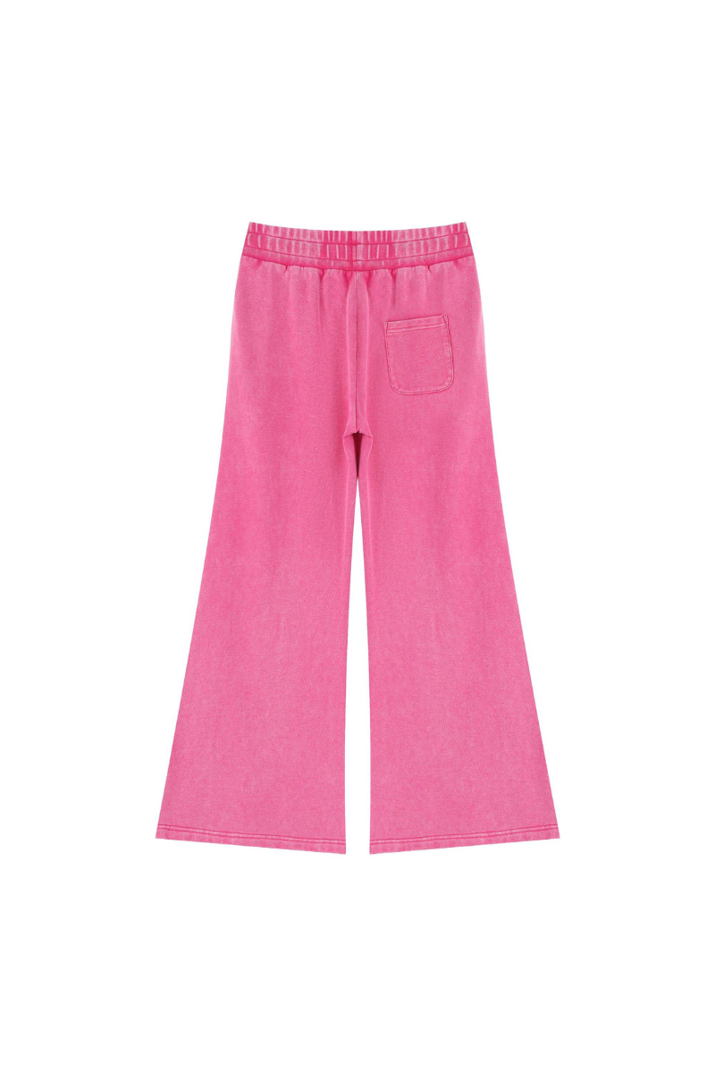 Unisex Fall 400gsm Cotton Washed Wide Leg Flare Sweatpants