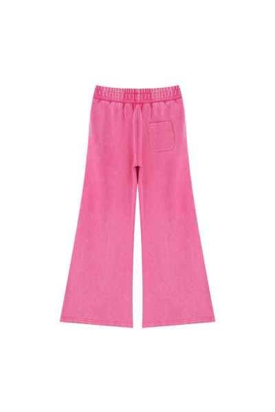 Unisex Fall 400gsm Cotton Washed Wide Leg Flare Sweatpants