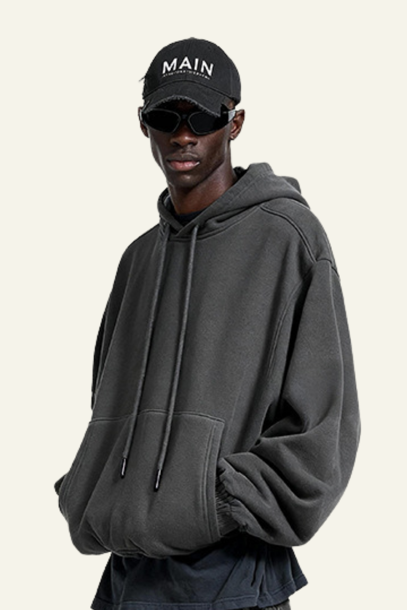 Men's Streetwear Fleece-lined Front Pocket Hoodie