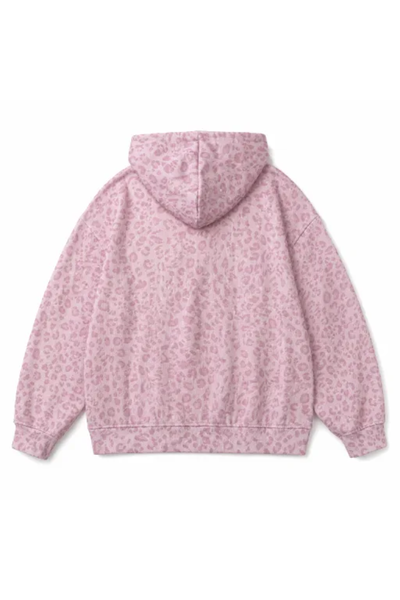 Women Fall Leopard Print Oversized Drop Shoulder Hoodie