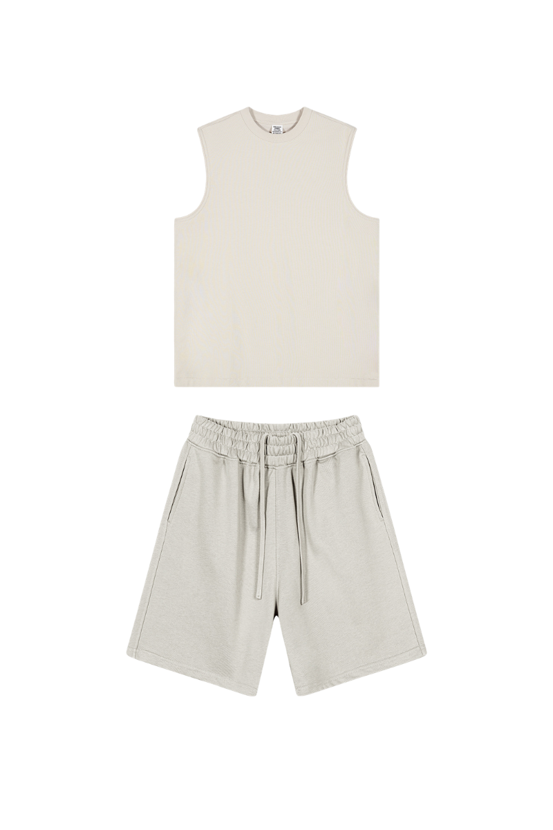 Unisex Summer American Sorona Tank & Loose Shorts Set