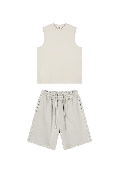 Unisex Summer American Sorona Tank & Loose Shorts Set