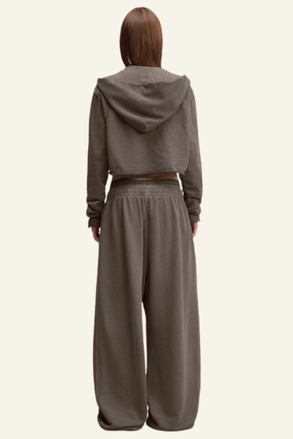 Women's Vintage Streetwear Set:Hoodie & Casual Pants