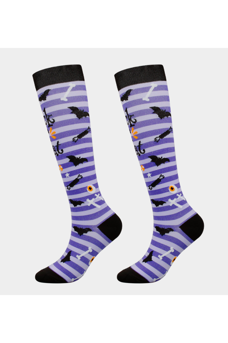 Unisex Fall Halloween Jacquard Knee High Compression Socks