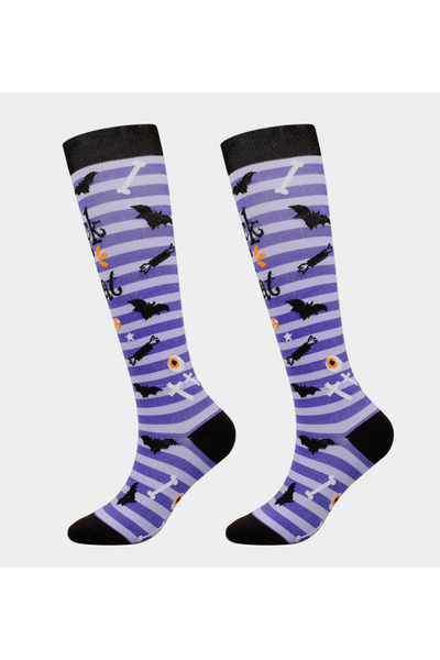 Unisex Fall Halloween Jacquard Knee High Compression Socks