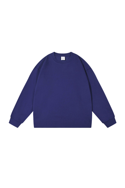 Unisex Vintage Raw Hem Loose Drop Shoulder Long Sleeve Tee