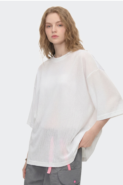 Men's Boxy Street Mesh Retro Patchwork Breathable Tee