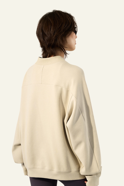 Women's Streetwear Stand Collar Half Zipper Pullover