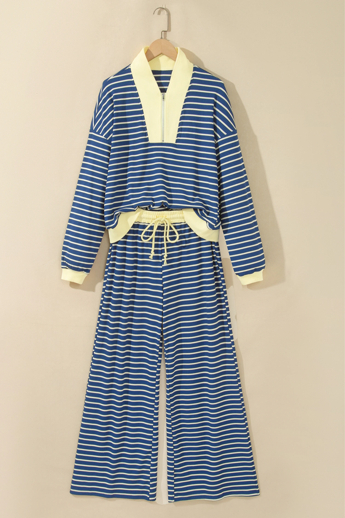 Women's Fall Striped Colorblock Loose 2 Piece Set