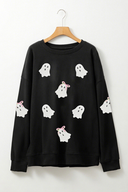 Women's Fall Halloween Print Crew Sweatshirt