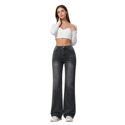 Women's Vintage Wash Stretch Straight Leg Jeans