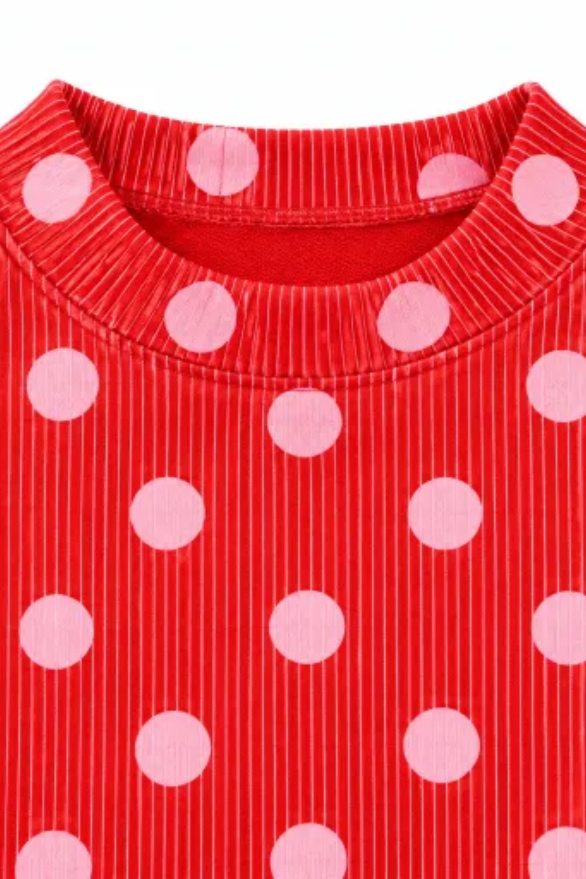 Women's Fall Ribbed Polka Dot 2 Piece Set