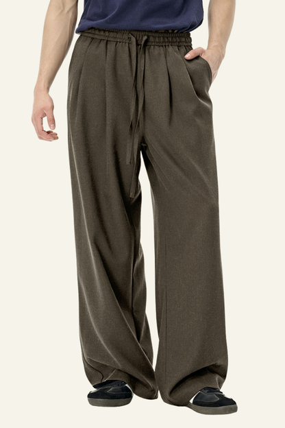 Men's Streetwear Loose-fitting Solid Straight Leg Pants