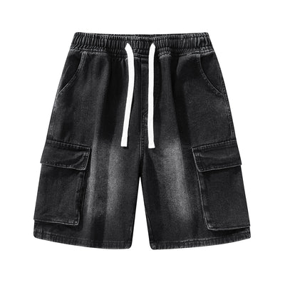 Men's Summer Light Wash Carpenter Baggy Denim Shorts