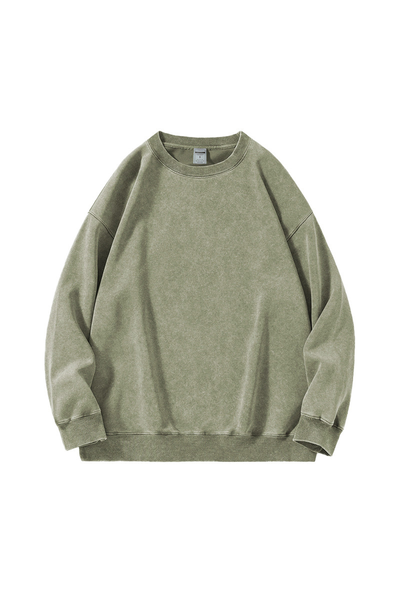 Men's Fall Winter Vintage Loose Crewneck Cotton Sweatshirt