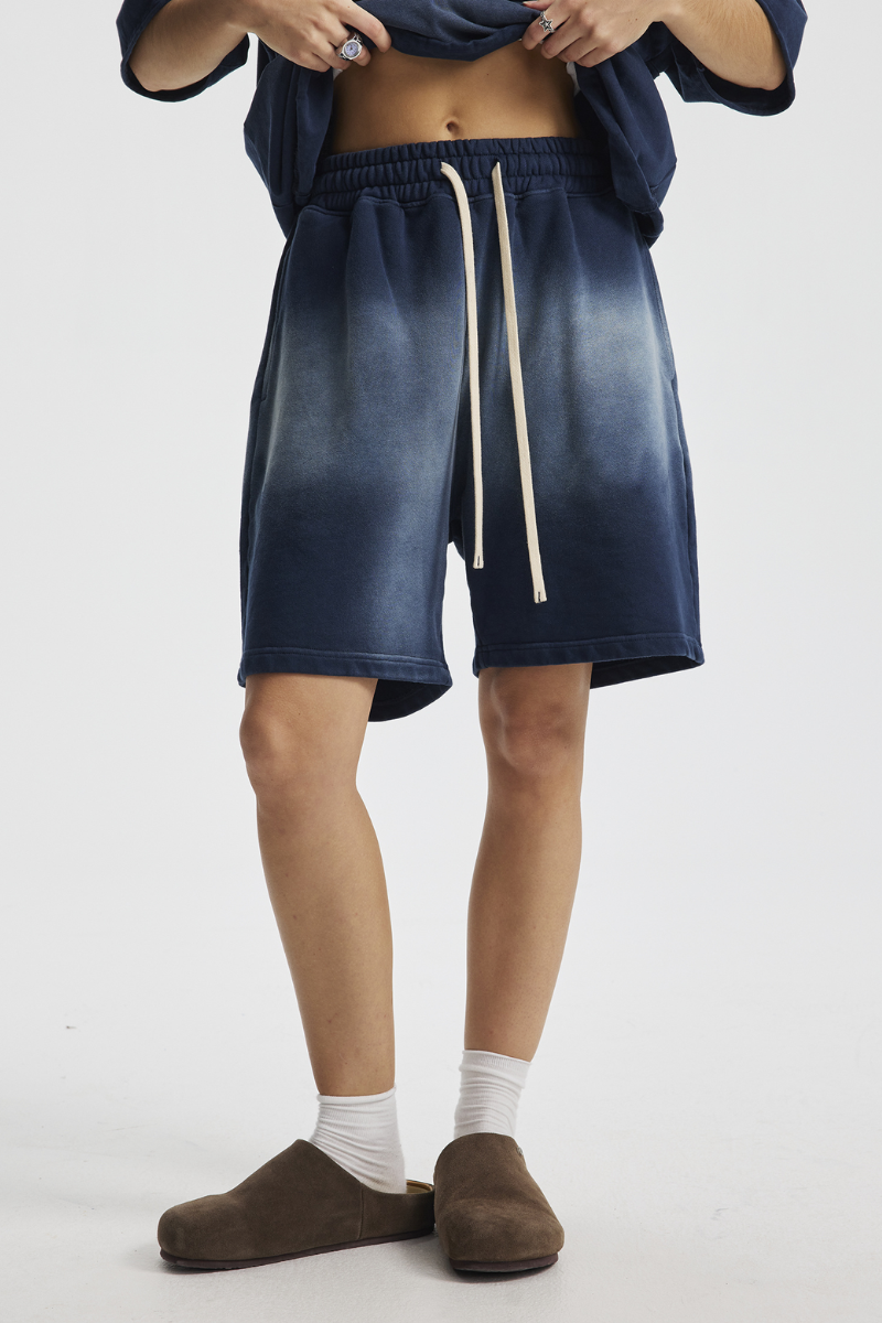 Men's Cotton Streetwear Washed Retro Spray-Painted  Shorts