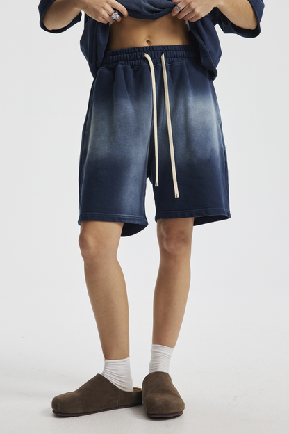 Men's Cotton Streetwear Washed Retro Spray-Painted  Shorts