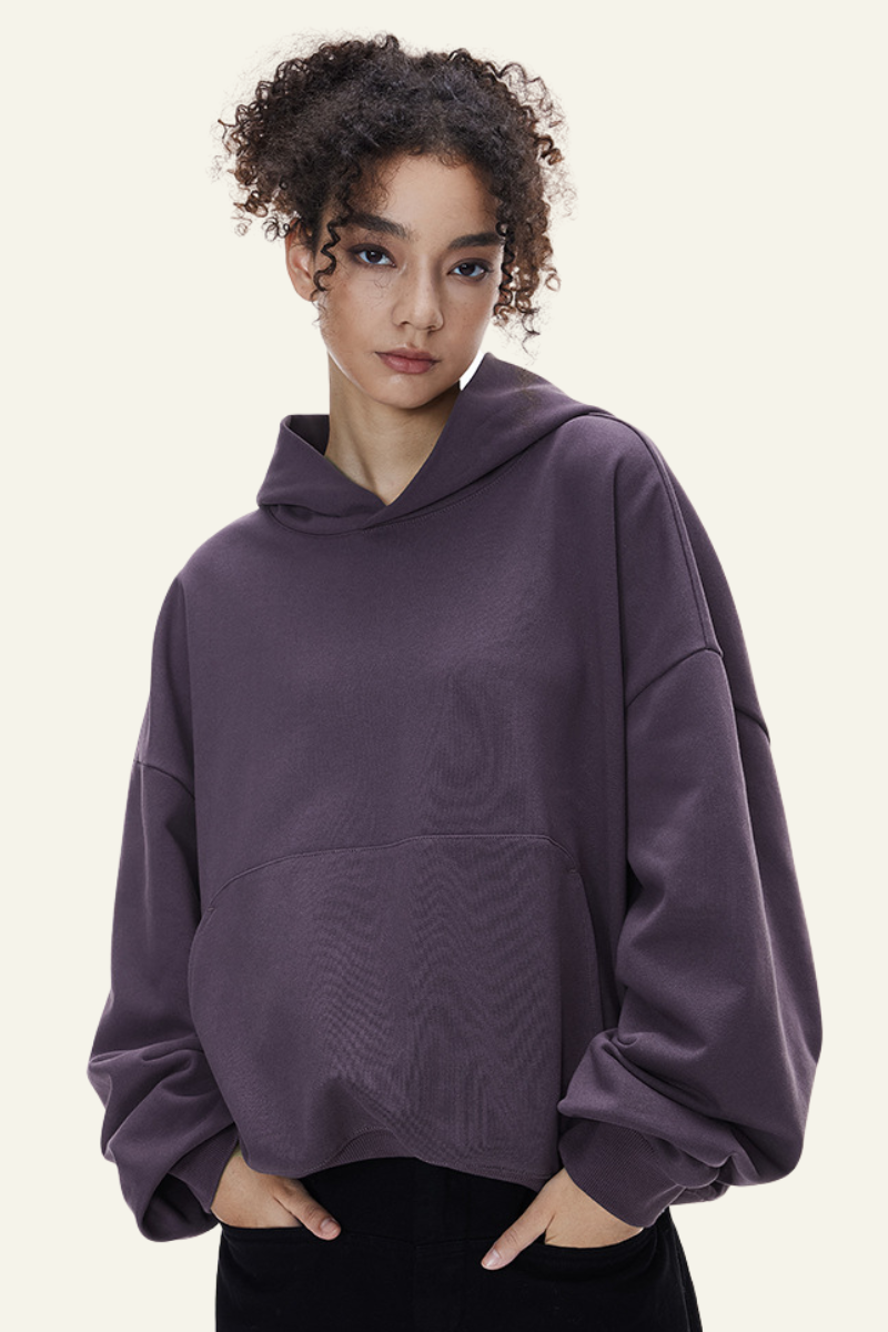 Women's Streetwear Short Loose-fitting Drop Shoulders Hoodie