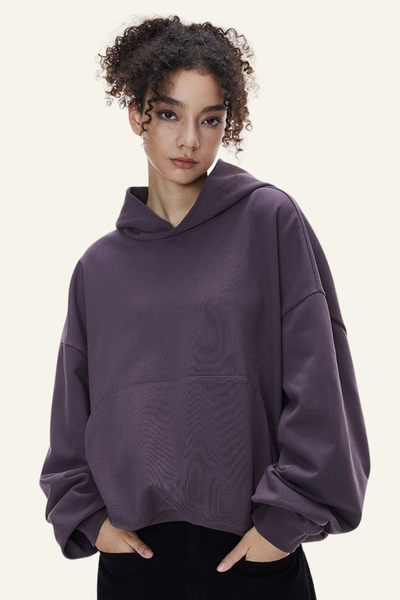 Women's Streetwear Short Loose-fitting Drop Shoulders Hoodie