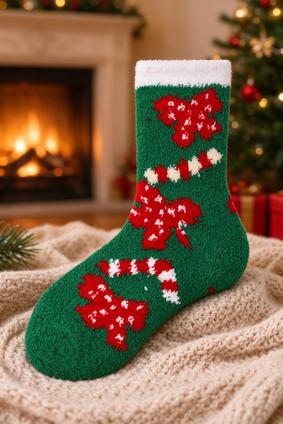 Women's Christmas Coral Fleece Santa Warm Thick Socks
