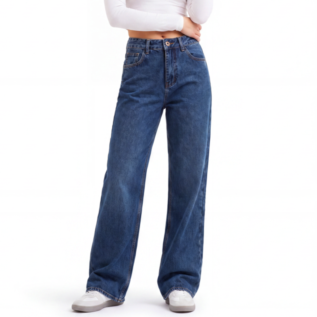 Women's High Waist Straight Leg Jeans