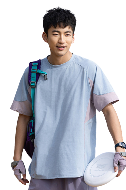 Unisex Summer Mint Colorblock Quick Dry UPF Tee