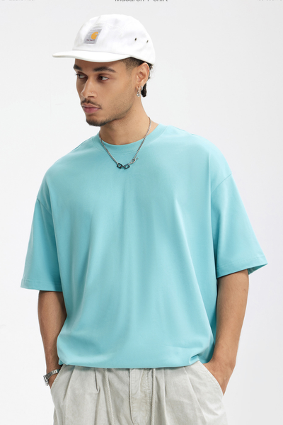 Men's Spring Summer 260g Solid Crewneck Oversized Tee