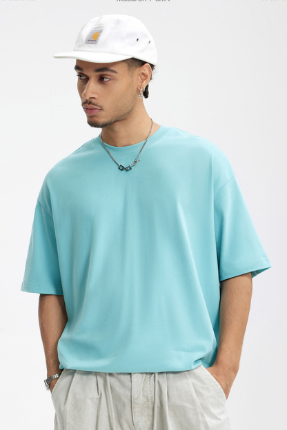 Men's Spring Summer 260g Solid Crewneck Oversized Tee