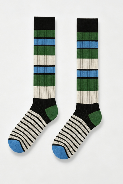 Women's Fall Vintage Colorblock Striped Knee-High Socks