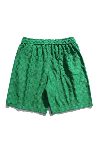 Men's Summer 3D Bubble-Grid Drawstring Casual Knee Shorts