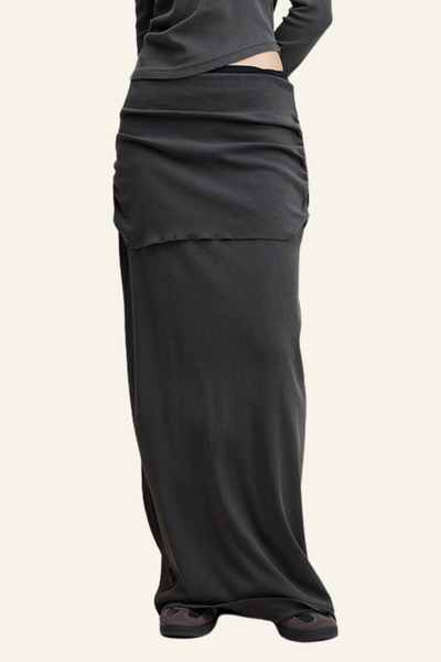 Women's Ruched Slim Fit Maxi Skirt.