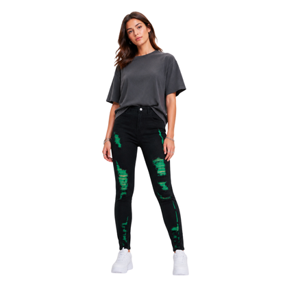 Women's High Waist Ripped Skinny Jeans